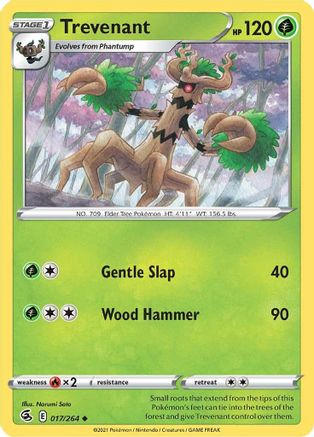 Trevenant 017 - Reverse Holofoil SWSH08 Fusion Strike - Uncommon