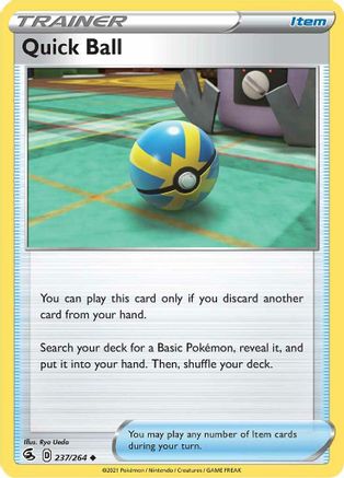 Quick Ball 237 - Reverse Holofoil SWSH08 Fusion Strike - Uncommon