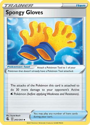 Spongy Gloves 243 - Reverse Holofoil SWSH08 Fusion Strike - Uncommon