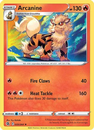 Arcanine 033 SWSH08 Fusion Strike - Rare