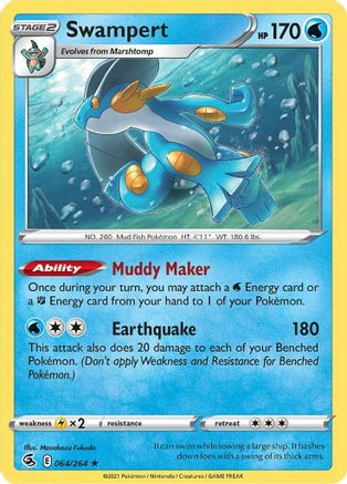 Swampert 064 - Holofoil SWSH08 Fusion Strike - Holo Rare