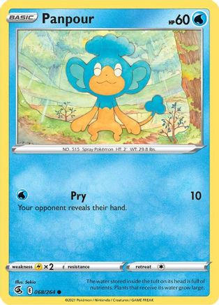 Panpour 068 - Reverse Holofoil SWSH08 Fusion Strike - Common