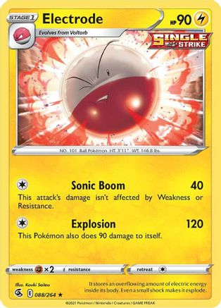 Electrode 088 - Reverse Holofoil SWSH08 Fusion Strike - Rare
