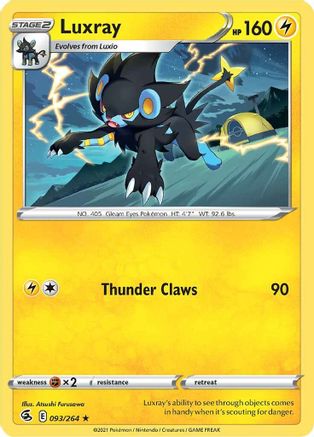 Luxray 093 - Reverse Holofoil SWSH08 Fusion Strike - Rare