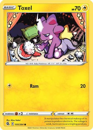 Toxel (105) (105) 105 - Reverse Holofoil SWSH08 Fusion Strike - Common
