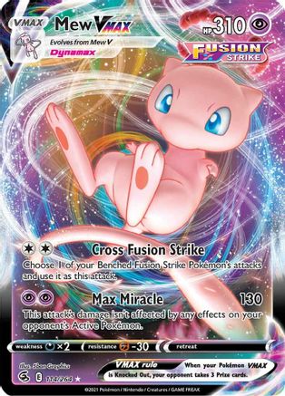 Mew VMAX 114 - Holofoil SWSH08 Fusion Strike - Ultra Rare