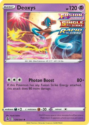Deoxys 120 - Reverse Holofoil SWSH08 Fusion Strike - Holo Rare