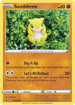 Sandshrew 131 - Reverse Holofoil SWSH08 Fusion Strike - Common