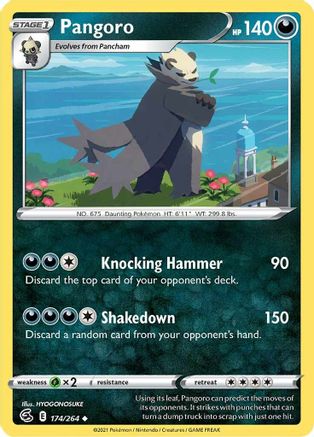 Pangoro 174 - Reverse Holofoil SWSH08 Fusion Strike - Uncommon