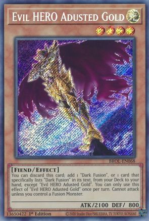 Evil HERO Adusted Gold (BROL-EN068) - Brothers of Legend 1st Edition