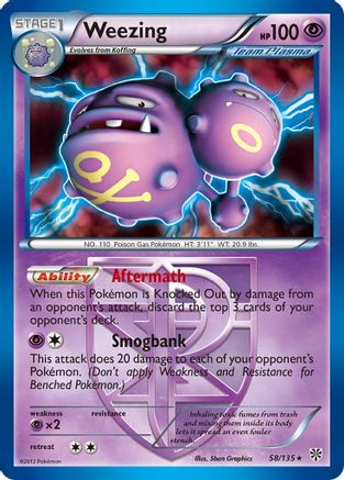 Weezing (Team Plasma) 058/135 Deck Exclusives - Rare