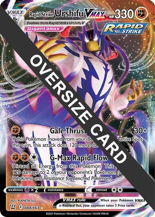 Rapid Strike Urshifu VMAX - 088/163/163 - Holofoil Jumbo Cards - Promo