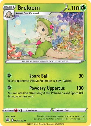 Breloom 004 - Reverse Holofoil SWSH09 Brilliant Stars - Rare