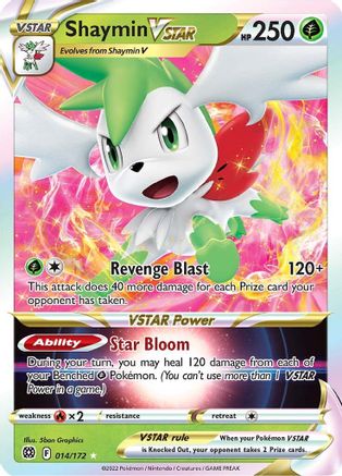Shaymin VSTAR 014 - Holofoil SWSH09 Brilliant Stars - Ultra Rare