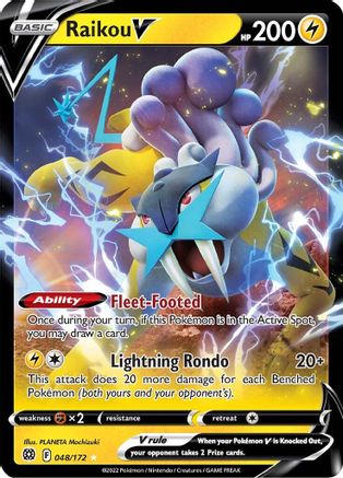 Raikou V 048 - Holofoil SWSH09 Brilliant Stars - Ultra Rare