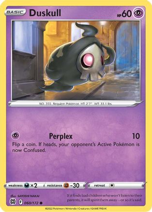 Duskull 060 - Reverse Holofoil SWSH09 Brilliant Stars - Common