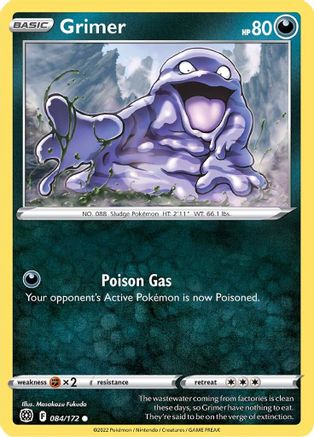 Grimer 084 - Reverse Holofoil SWSH09 Brilliant Stars - Common
