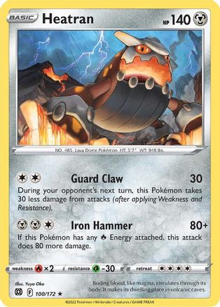 Heatran 100 SWSH09 Brilliant Stars - Rare