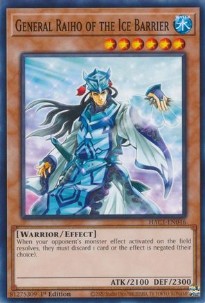 General Raiho of the Ice Barrier (HAC1-EN046) - Hidden Arsenal: Chapter 1 1st Edition