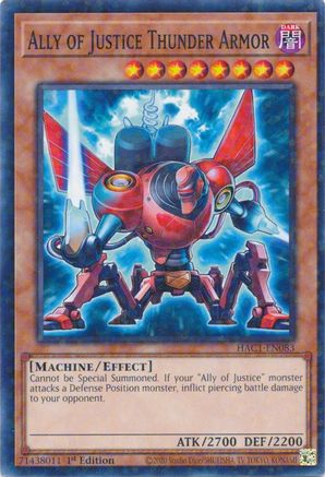 Ally of Justice Thunder Armor (Duel Terminal) (HAC1-EN083) - Hidden Arsenal: Chapter 1 1st Edition