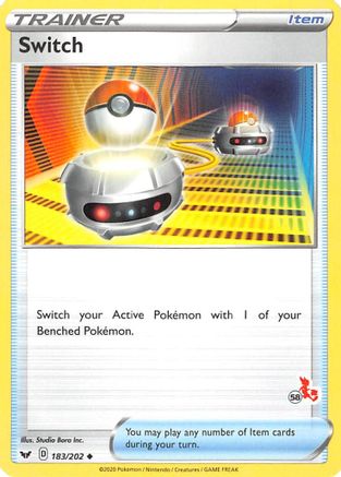 Switch - 183/202 (#58 Cinderace Stamped)/202 Battle Academy 2022 - Promo