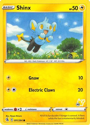 Shinx - 091/264 (#45 Pikachu Stamped)/264 Battle Academy 2022 - Promo