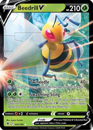 Beedrill V 001 - Holofoil SWSH10 Astral Radiance - Ultra Rare