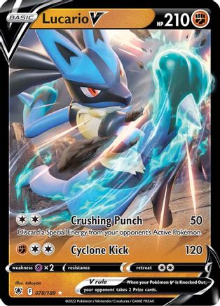 Lucario V 078 - Holofoil SWSH10 Astral Radiance - Ultra Rare