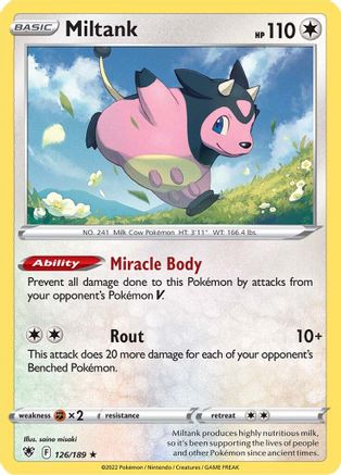 Miltank 126 - Holofoil SWSH10 Astral Radiance - Holo Rare