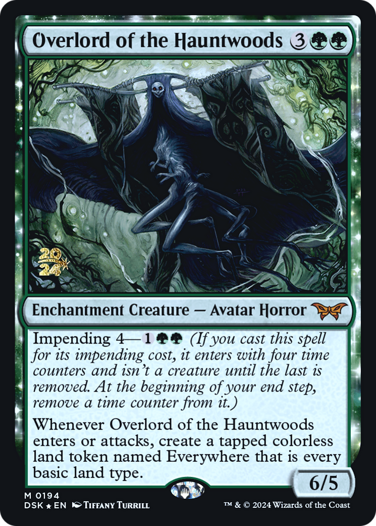Overlord of the Hauntwoods (PRE-194) - Duskmourn: House of Horror Promos: (enchantment) Foil