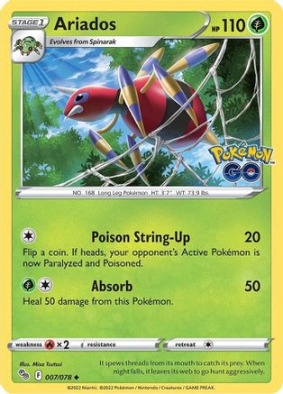 Ariados 007 - Reverse Holofoil Pokemon GO - Uncommon