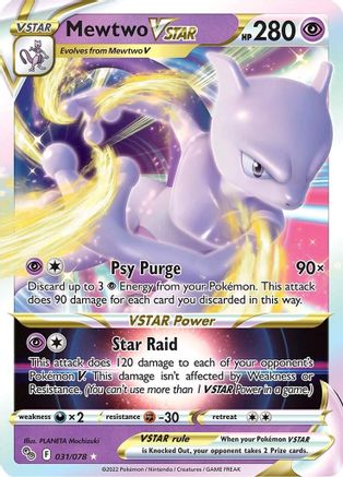 Mewtwo VSTAR 031 - Holofoil Pokemon GO - Ultra Rare