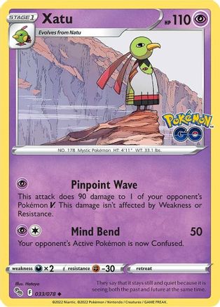 Xatu 033 - Reverse Holofoil Pokemon GO - Uncommon