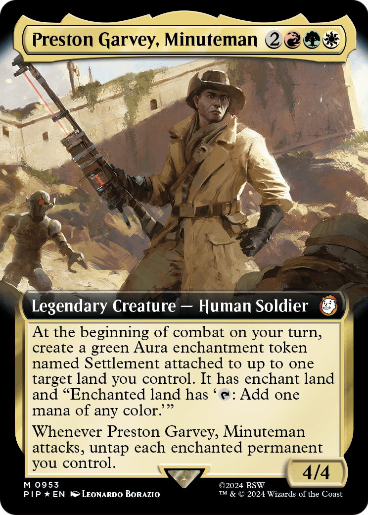 Preston Garvey, Minuteman (Extended Art) (Surge Foil) (PIP-953) - Fallout: (Extended Art) Foil