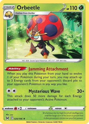 Orbeetle 020 - Holofoil SWSH11 Lost Origin - Holo Rare