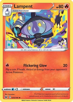Lampent 025 - Reverse Holofoil SWSH11 Lost Origin - Uncommon