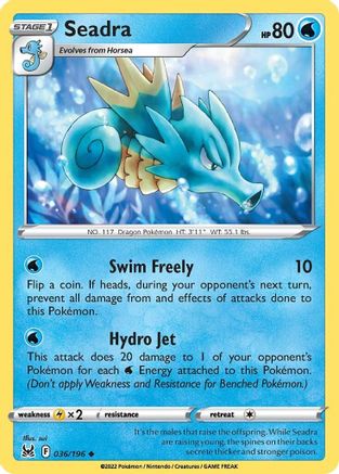Seadra 036 - Reverse Holofoil SWSH11 Lost Origin - Uncommon