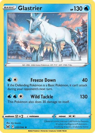 Glastrier 051 - Holofoil SWSH11 Lost Origin - Holo Rare