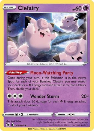 Clefairy 062 - Reverse Holofoil SWSH11 Lost Origin - Common