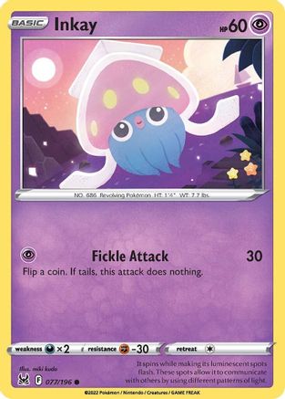 Inkay (077) (077) 077 - Reverse Holofoil SWSH11 Lost Origin - Common