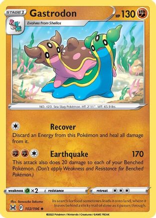 Gastrodon 102 - Reverse Holofoil SWSH11 Lost Origin - Uncommon