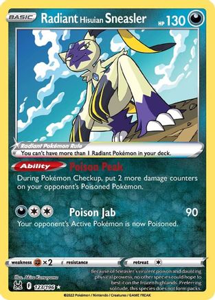 Radiant Hisuian Sneasler 123 - Holofoil SWSH11 Lost Origin - Radiant Rare