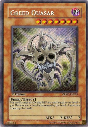Greed Quasar (CRMS-EN098) - Crimson Crisis 1st Edition