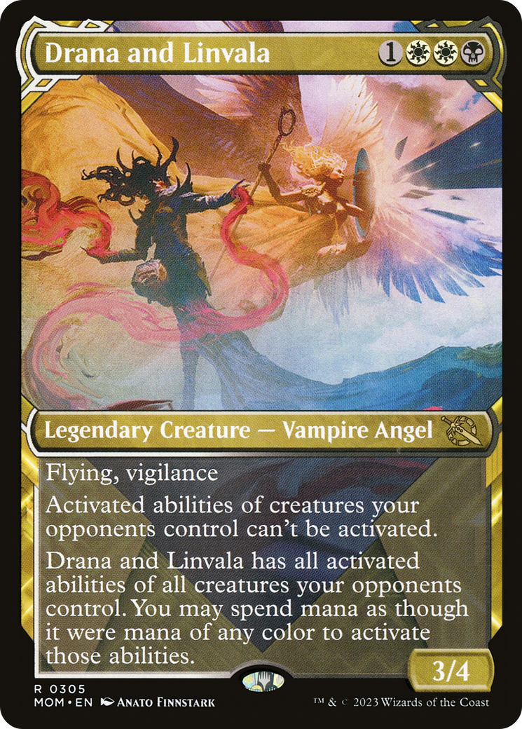 Drana and Linvala (Showcase) (MOM-305) - March of the Machine: (Showcase) Foil