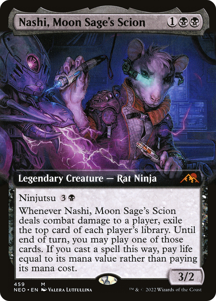 Nashi, Moon Sage's Scion (Extended Art) (NEO-459) - Kamigawa: Neon Dynasty: (Extended Art) Foil