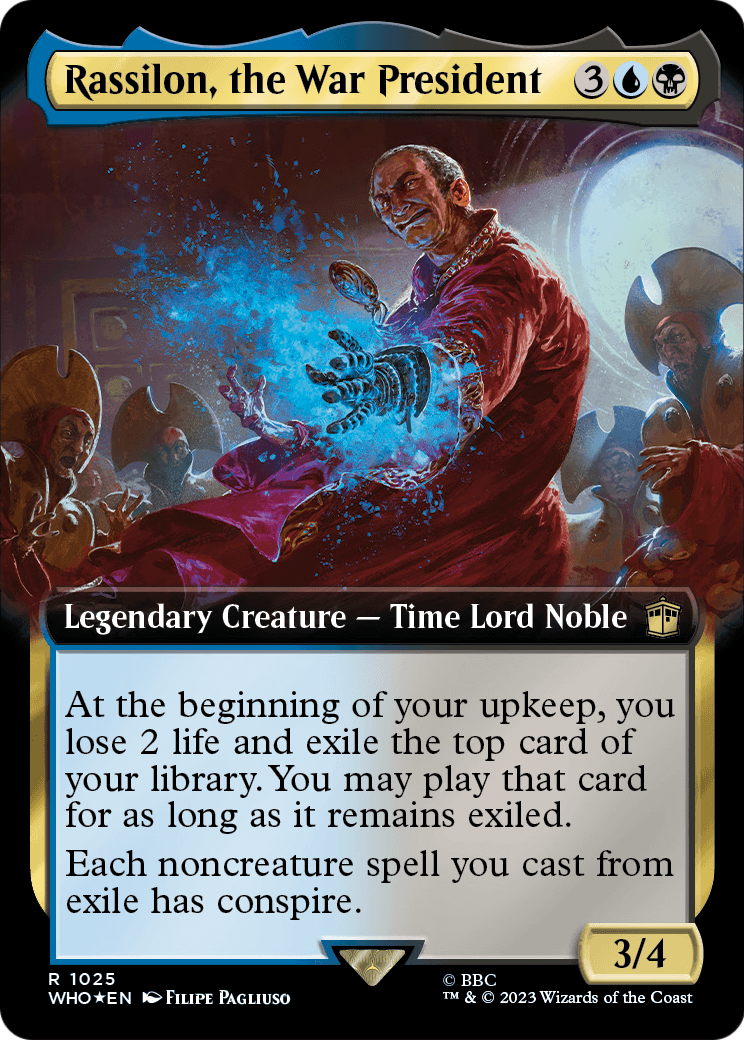 Rassilon, the War President (Extended Art) (Surge Foil) (WHO-1025) - Doctor Who: (Extended Art) Foil
