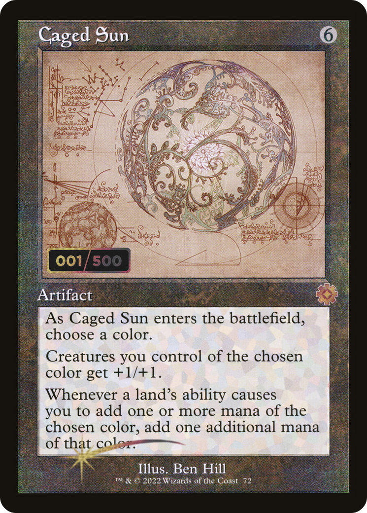 Caged Sun (Schematic) (Serial Numbered) (BRR-072) - The Brothers' War Retro Artifacts Foil