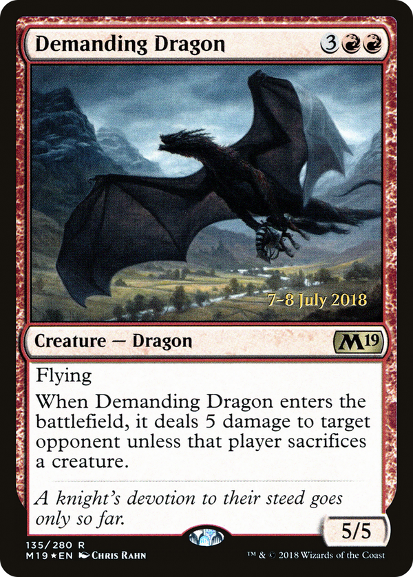 Demanding Dragon (PRE-135) - Core Set 2019 Promos Foil