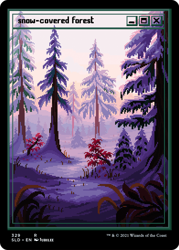 Snow-Covered Forest (PixelSnowLands.jpg) (SLD-329) - Secret Lair Drop