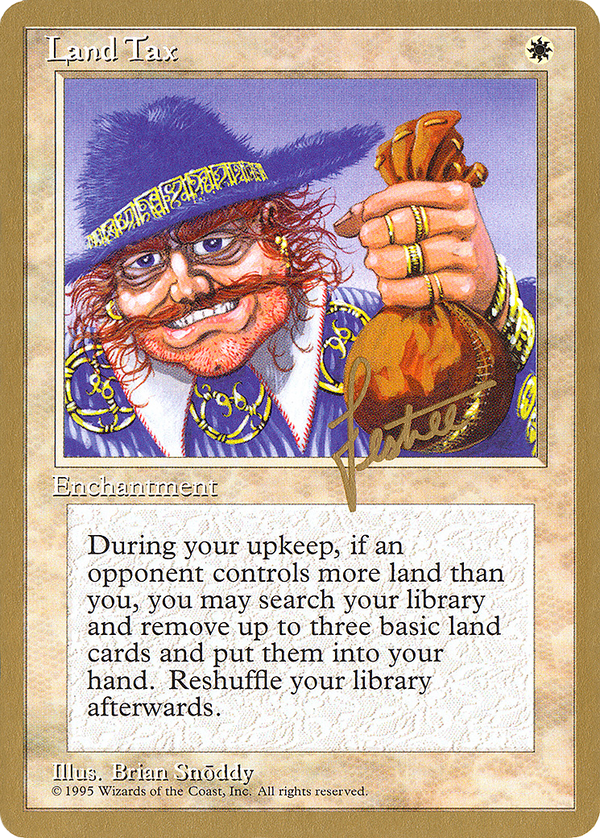 Land Tax - 1996 Bertrand Lestree (4ED) (WCD-) - Pro Tour Collector Set